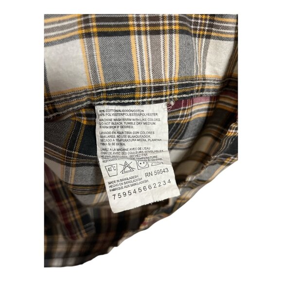 Dickies Men’s 2XL Plaid Button-Up Shirt – Black Gold Gray Check – Cotton Blend S - Picture 4 of 5